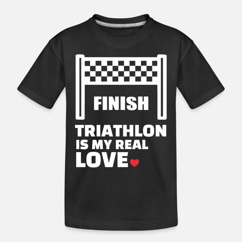 Ich Liebe Triathlon - Kinder Premium Bio T-Shirt - Schwarz