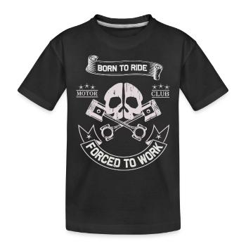 Born To Ride MC Skull Piston Design - Kids' Premium Organic T-Shirt - black - Front