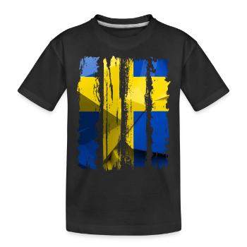 Suède Suède drapeau national norden skandinavia - T-shirt bio Premium Enfant - noir - Devant