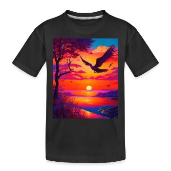 Graphisme de l’œuvre d’art des formes de couleurs majestueusement vives - T-shirt bio Premium Enfant - noir - Devant