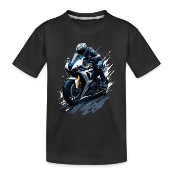 Sportmotorrad-Illustration - Kinder Premium Bio T-Shirt - Schwarz - Vorne