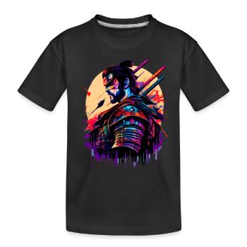 illustration Samurai Warrior Japon - T-shirt bio Premium Enfant - noir - Devant