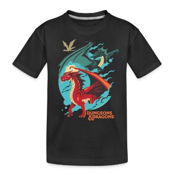 Dungeons And Dragons Green And Red Dragon - Kids' Premium Organic T-Shirt - black - Front