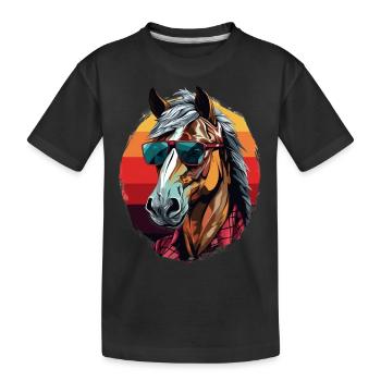 Urban Stallion - Graffiti Stil - Kinder Premium Bio T-Shirt - Schwarz - Vorne
