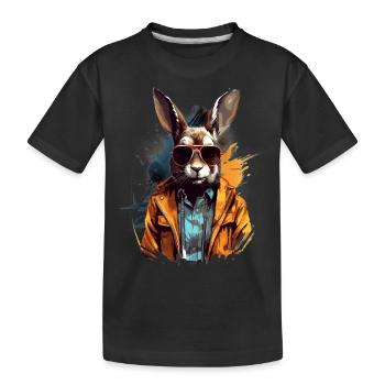 City bouncer rabbit ghost | Rabbit lovers - Kids' Premium Organic T-Shirt - black - Front