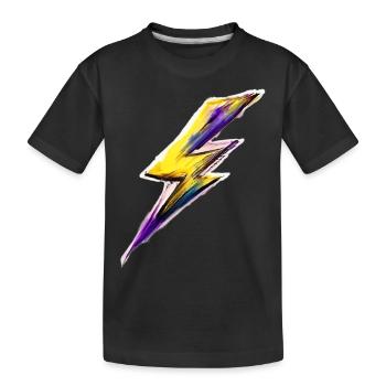 Éclair Flash Stylisé - T-shirt bio Premium Enfant - noir - Devant