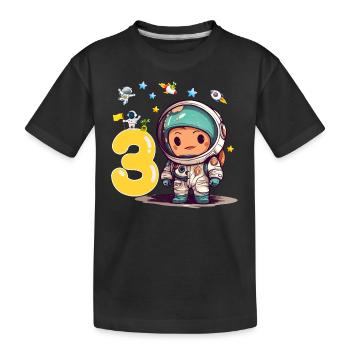 Petit astronaute 3e anniversaire - T-shirt bio Premium Enfant - noir - Devant