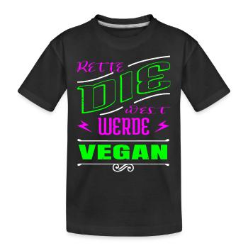 veganes essen geburtstagsgeschenkidee geschenk - Kinder Premium Bio T-Shirt - Schwarz - Vorne