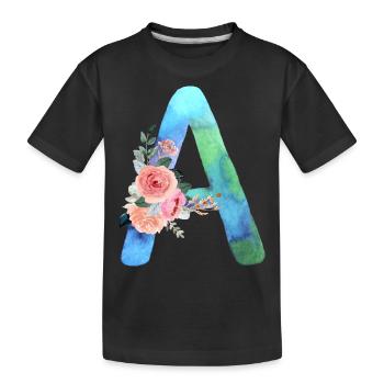 Lettre A watercolor - T-shirt bio Premium Enfant - noir - Devant
