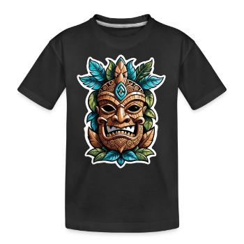 tiki beach - statue polynèsie - T-shirt bio Premium Enfant - noir - Devant