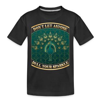 Peacock Art Déco Ne laissez personne ternir votre éclat - T-shirt bio Premium Enfant - noir - Devant