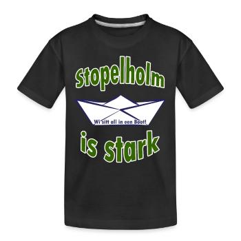 Stopelholm est fort - Wi sitt all in een Boot ! - T-shirt bio Premium Enfant - noir - Devant