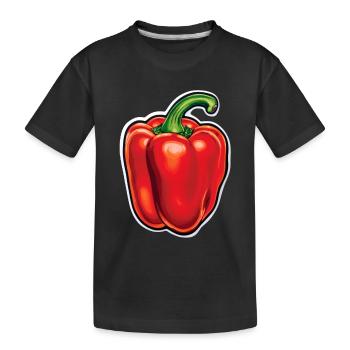 Poivrons, poivrons rouges, légumes d’été - T-shirt bio Premium Enfant - noir - Devant