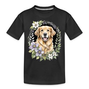 Golden retriever - T-shirt bio Premium Enfant - noir - Devant