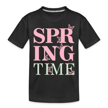 SpringTime - Spring at last! - Kids' Premium Organic T-Shirt - black - Front