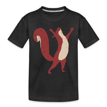Eichhörnchen Kind Waldtiere - Kinder Premium Bio T-Shirt - Schwarz - Vorne