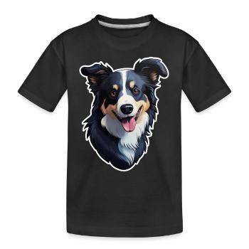 Border Collie - T-shirt bio Premium Enfant - noir - Devant