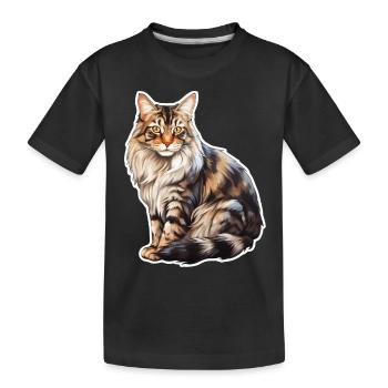 Maine Coon Cat - Kids' Premium Organic T-Shirt - black - Front