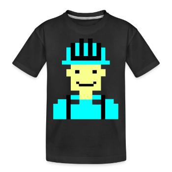 Ouvrier du bâtiment Pixel 01 - T-shirt bio Premium Enfant - noir - Devant
