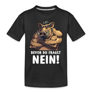 Sanglier avant de demander Forêt sauvage - T-shirt bio Premium Enfant - noir - Devant