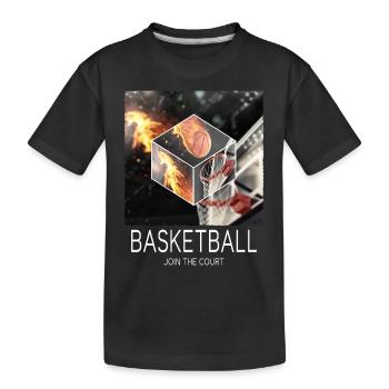 Basketball Feuer Basketballer Fan Dunking Sport - Kinder Premium Bio T-Shirt - Schwarz - Vorne