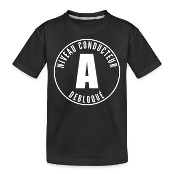 Young licence - Kids' Premium Organic T-Shirt - black - Front