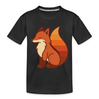 Retro Fox – Calm & Colorful Vibes - Kinder Premium Bio T-Shirt - Schwarz - Vorne