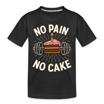 Kein Schmerz kein Kuchen - Kinder Premium Bio T-Shirt - Schwarz - Vorne