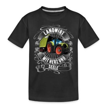 Landwirt - Kinder Premium Bio T-Shirt - Schwarz - Vorne