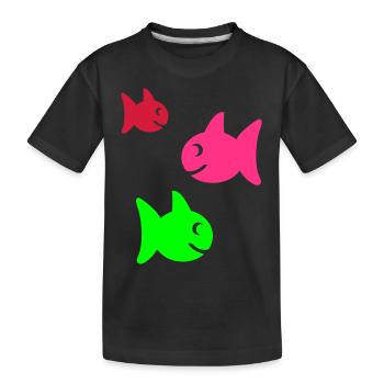 fische - Kinder Premium Bio T-Shirt - Schwarz - Vorne