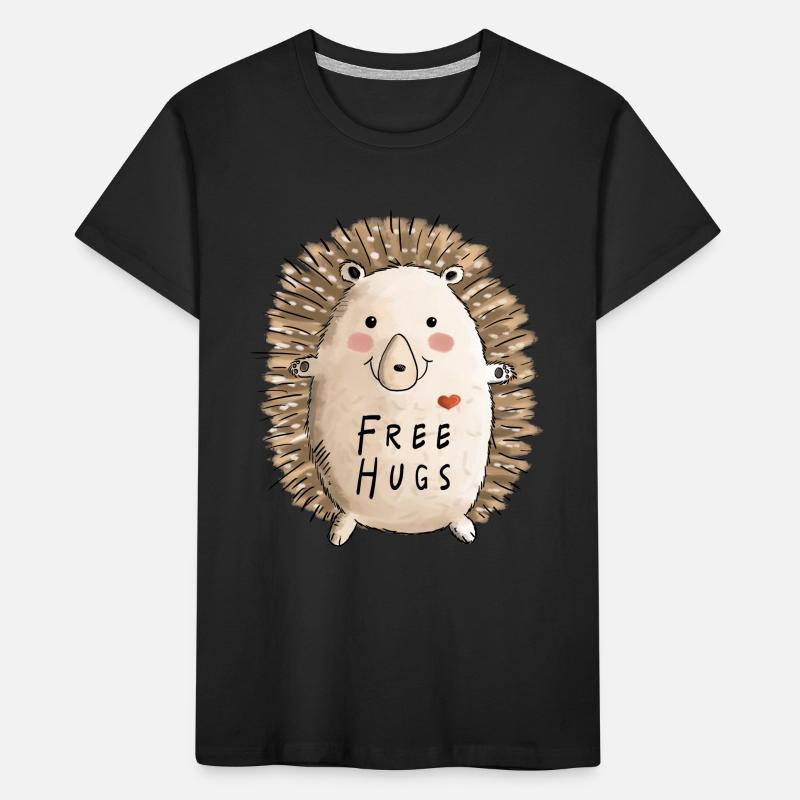 Free Hugs Igel I Kinder Comic Geschenk Herbst Kinder Premium Bio T-Shirt