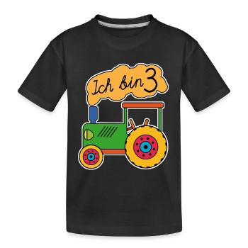 Ich bin 3 | Ich bin drei Jahre - Kinder Premium Bio T-Shirt - Schwarz - Vorne