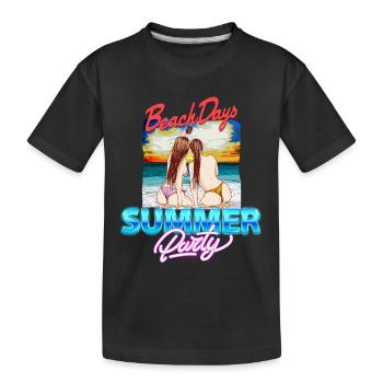 Journées à la plage - T-shirt bio Premium Enfant - noir - Devant