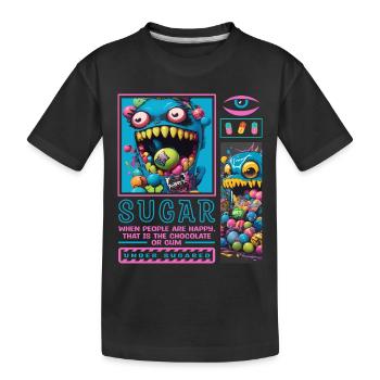 Monstres de bonbons - T-shirt bio Premium Enfant - noir - Devant