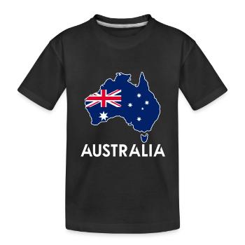 Australia - Kids' Premium Organic T-Shirt - black - Front