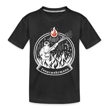 feuerwehrmann freiwillige feuerwehr verein feuer - Kinder Premium Bio T-Shirt - Schwarz - Vorne