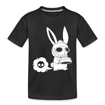 Lapin blanc qui pète - T-shirt bio Premium Enfant - noir - Devant