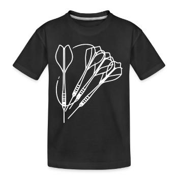 Dartpfeile Zeichnung - Kinder Premium Bio T-Shirt - Schwarz - Vorne