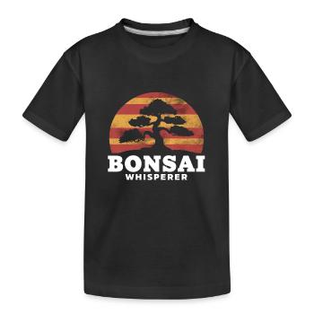 Bonsai Whisperer Vintage Sunset - Kinder Premium Bio T-Shirt - Schwarz - Vorne