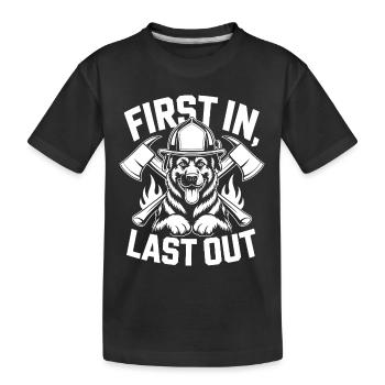 Feuerwehrhund - Kinder Premium Bio T-Shirt - Schwarz - Vorne