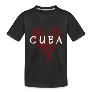 J’aime Cuba, cœur Cuba - T-shirt bio Premium Enfant - noir - Devant