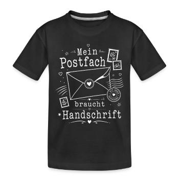 Analoge Freundschaft mit Briefcharme - Kinder Premium Bio T-Shirt - Schwarz - Vorne