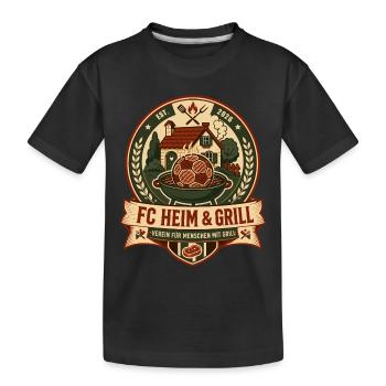 FC Heim & Grill - Kinder Premium Bio T-Shirt - Schwarz - Vorne