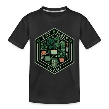 Délice de jardin de plantes mangez et dormez - T-shirt bio Premium Enfant - noir - Devant