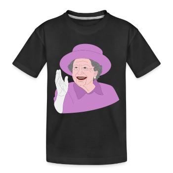 Königin Elisabeth II. winkt zum 70. Kronjubiläum - Kinder Premium Bio T-Shirt - Schwarz - Vorne