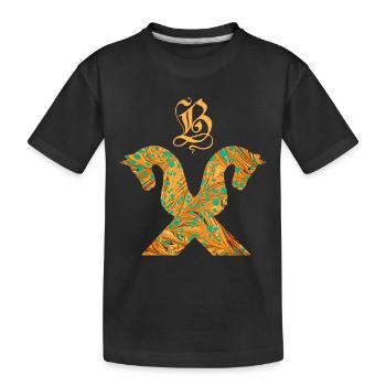 pferdegiebel e 95 b - Kinder Premium Bio T-Shirt - Schwarz - Vorne