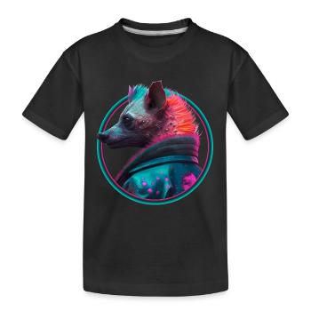 Punk Hyäne in Lederjacke - Kinder Premium Bio T-Shirt - Schwarz - Vorne