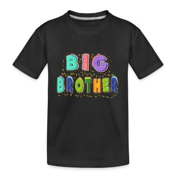 großer Bruder, Beförderung zum großen Bruder Geschenk - Kinder Premium Bio T-Shirt - Schwarz - Vorne