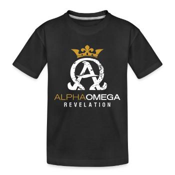 Alpha und Omega Revelation Offenbarung Bibel - Kinder Premium Bio T-Shirt - Schwarz - Vorne