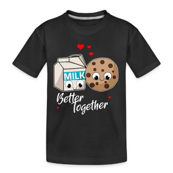 Better together - Milk and Cookie love Couple - Kids' Premium Organic T-Shirt - black - Front